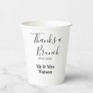 Vasos De Papel Gracias un brunch post boda nombre fecha simple 