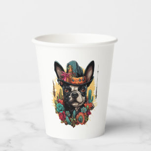 Vasos De Papel Graciosa camiseta clásica de arte de Bulldog franc