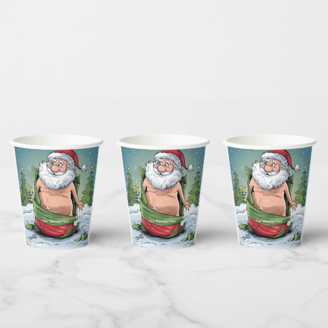 Vasos De Papel Graciosa colección de Navidades sucios de Santa (Multi)