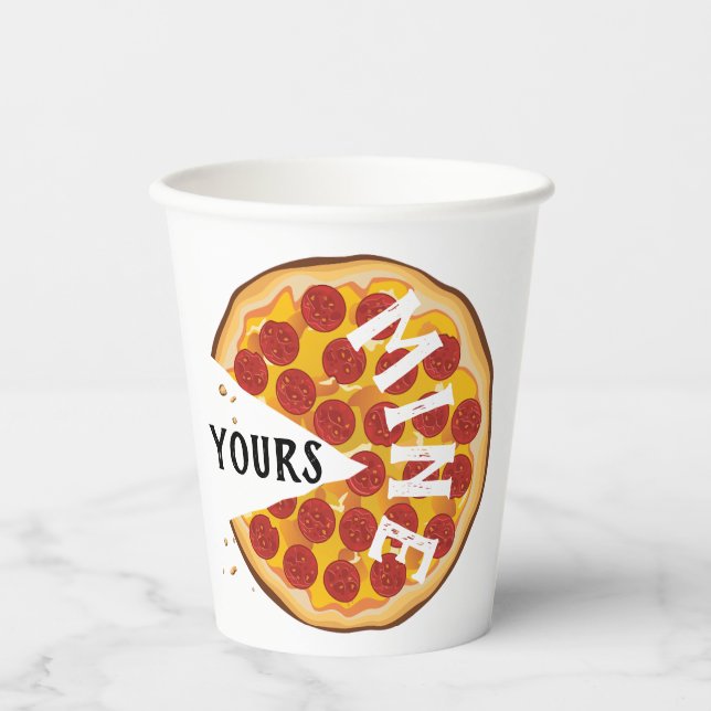Vasos De Papel Graciosa pizza de pepperoni lindo fiesta de comida (Anverso)