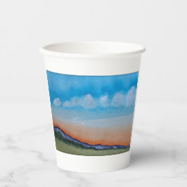 Vasos De Papel Graciosas Colinas Sunset