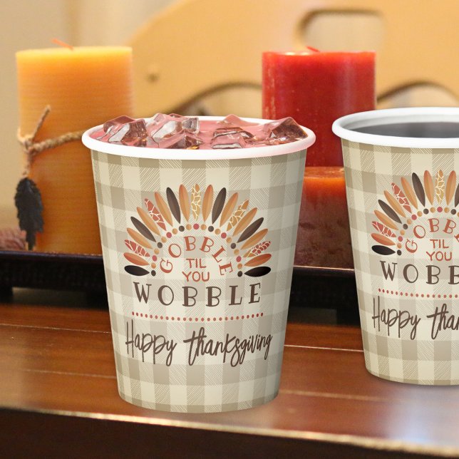 Vasos De Papel Gracioso Día De Acción De Gracias Hasta Que Se Tir (Subido por el creador)