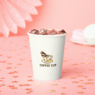 Vasos De Papel Gracioso diseño de la Copa de Café Artístico para