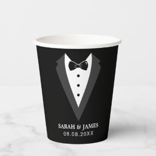 Vasos De Papel Gracioso negro personalizado Groomsmen taza de pap