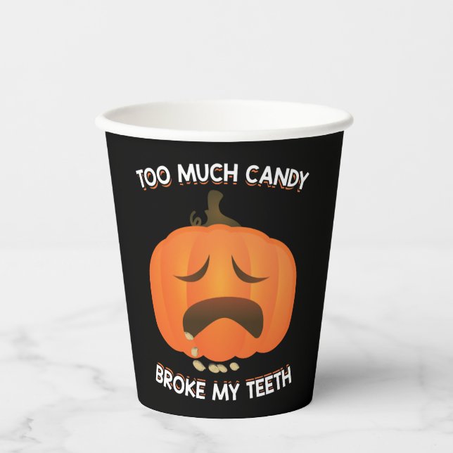 Vasos De Papel Gracioso obsequio de calabaza Halloween Candy (Anverso)