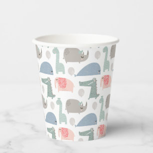 Vasos De Papel Gracioso patrón animal facial
