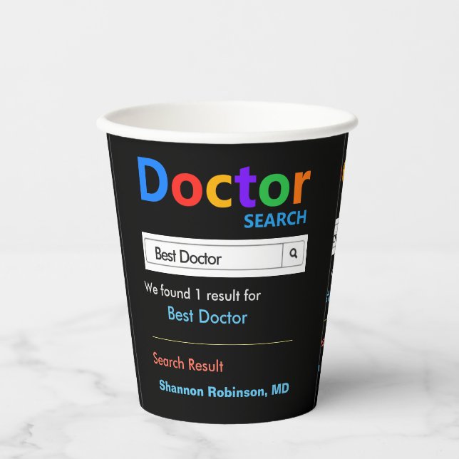 Vasos De Papel Gracioso Personalizado Mejor Regalo Médica (Anverso)