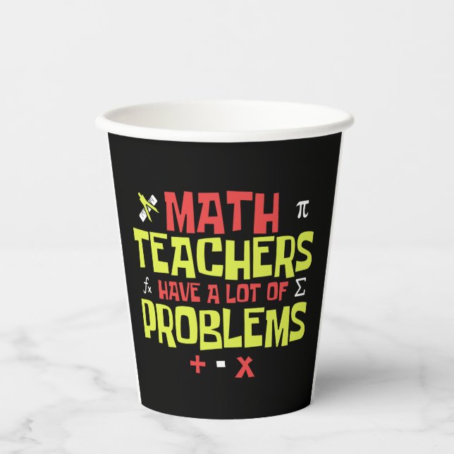 Vasos De Papel Gracioso profesor de matemáticas - Chiste de mucho (Anverso)