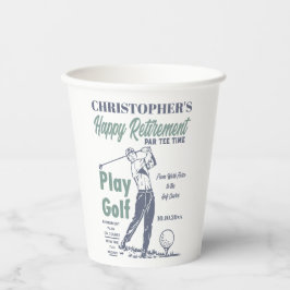 Vasos De Papel Gracioso retiro Golfer Tema Retro Golf