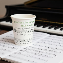 Vasos De Papel Gracioso y personalizado "Te deseamos una feliz Na