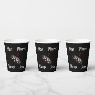 Vasos De Papel Graciosos Jugadores De Dardos Puntuación, Cups De 