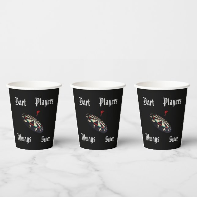 Vasos De Papel Graciosos Jugadores De Dardos Puntuación, Cups De  (Multi)