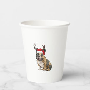 Vasos De Papel Graciosos Navidades de Bulldog franceses