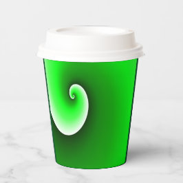 Vasos De Papel Gradiente de espiral blanca verde