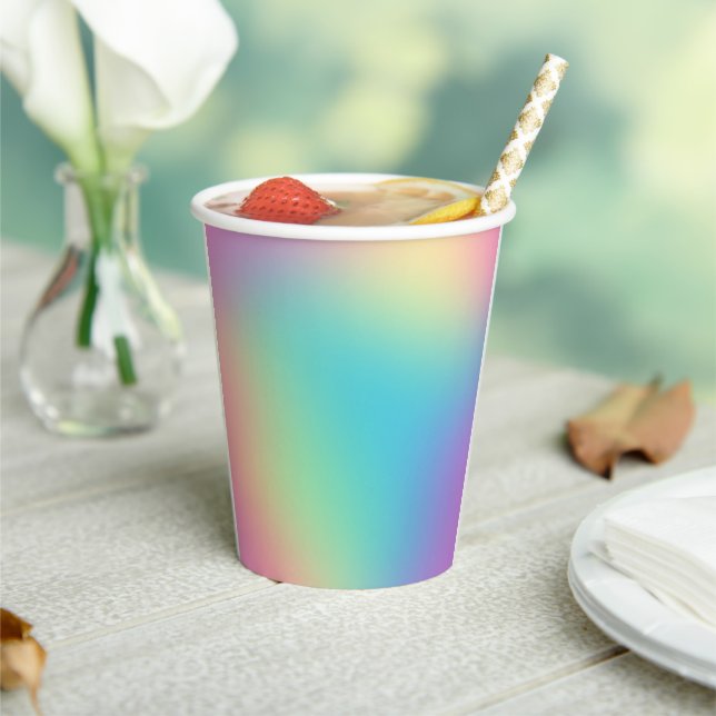 Vasos De Papel Gradiente grandioso del arcoiris (in situ)