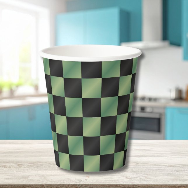 Vasos De Papel Gradiente negro verde oliva moderno controlado (Subido por el creador)