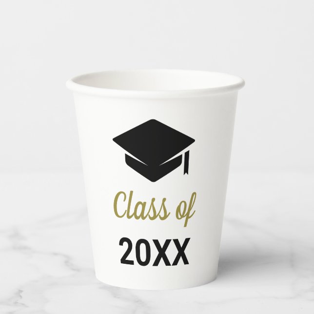 Vasos De Papel Grado De Congratos De Cualquier Año De Graduación (Anverso)