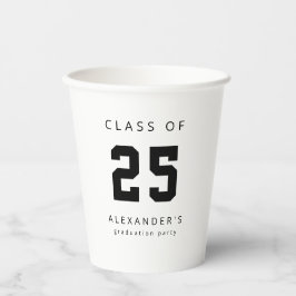 Vasos De Papel Graduación Clase de 2022 Nombre moderno