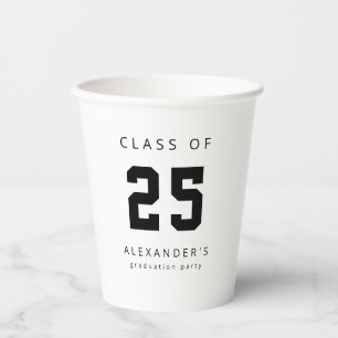 Vasos De Papel Graduación Clase de 2022 Nombre moderno