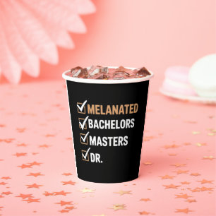 Vasos De Papel Graduación de doctorado melanizado Licenciatura Ph