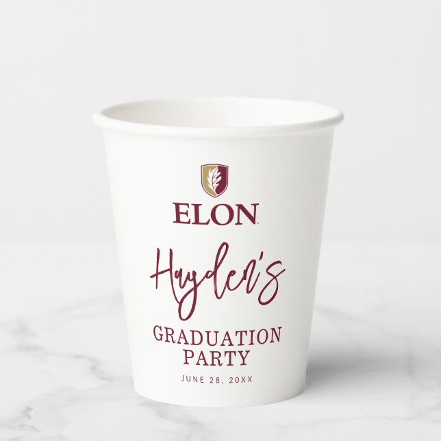 Vasos De Papel Graduación de Elon (Anverso)
