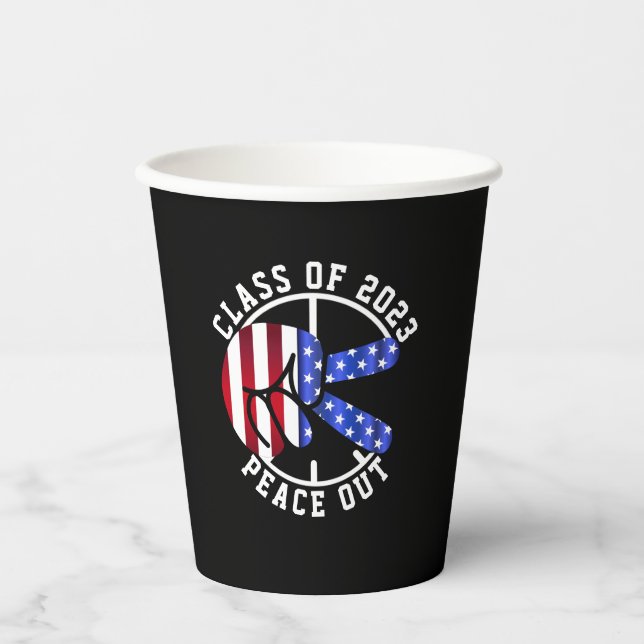 Vasos De Papel Graduación De Fiesta De Graduado De Paz De 2025 (Anverso)
