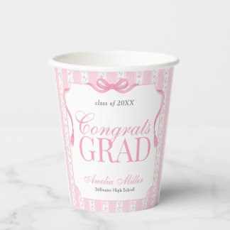 Vasos De Papel Graduación de Floral Rosa