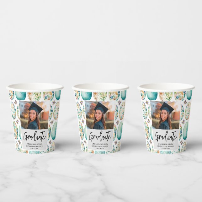 Vasos De Papel Graduación de imágenes con guión moderno (Multi)