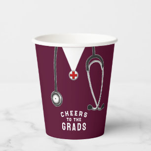 Vasos De Papel Graduación de la Facultad de Medicina de un Doctor