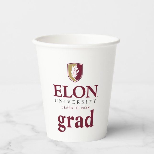 Vasos De Papel Graduación de la Universidad de Elon (Anverso)