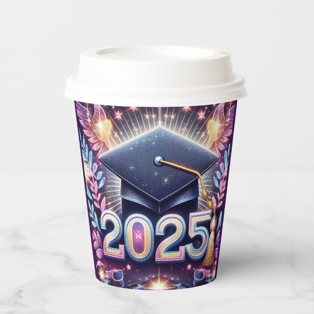 Vasos De Papel Graduación elegante 2025 (Anverso)
