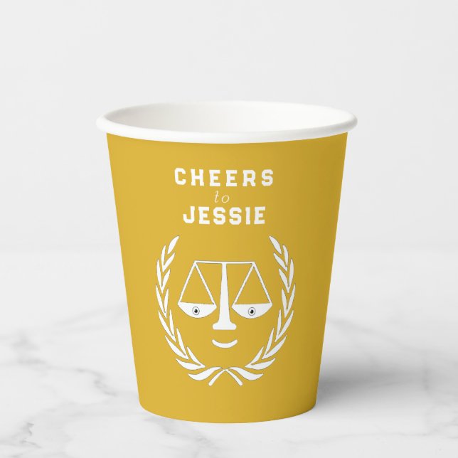 Vasos De Papel Graduación en Facultad de Derecho (Anverso)