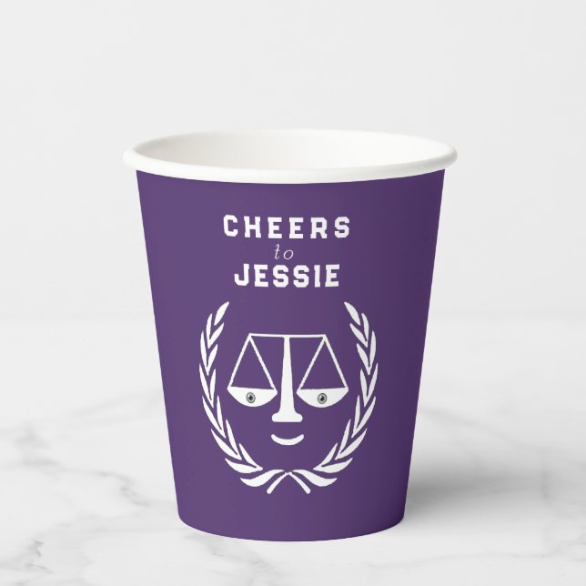 Vasos De Papel Graduación en Facultad de Derecho (Anverso)