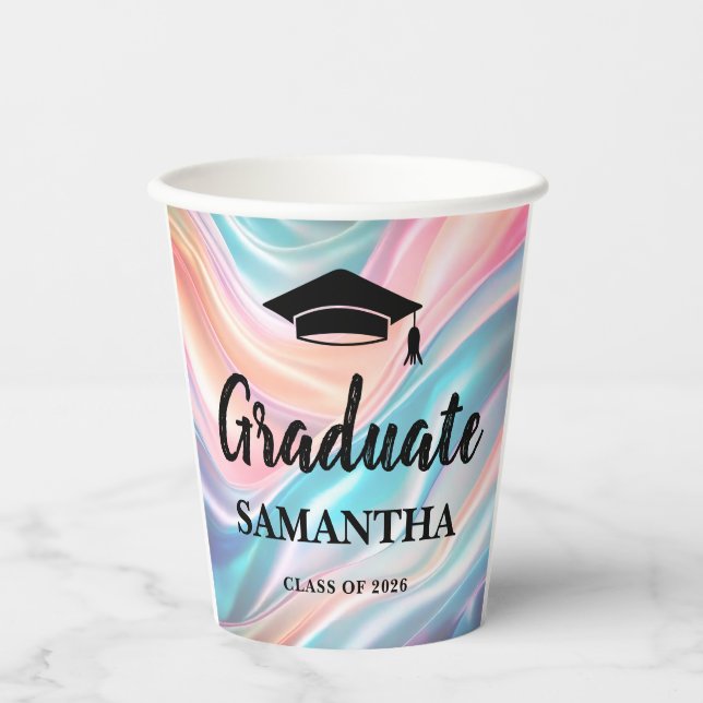 Vasos De Papel Graduación Moderna (Anverso)