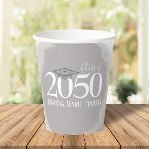Vasos De Papel Graduación Moderna Clase De Mortarboard Minimalist