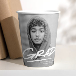 Vasos De Papel Graduación moderna de foto de grado con disfraz