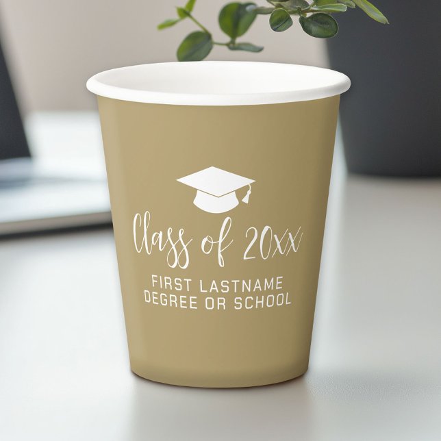 Vasos De Papel Graduación Parte Clase de Título de Graduación Nom (Personalized Paper Cups)