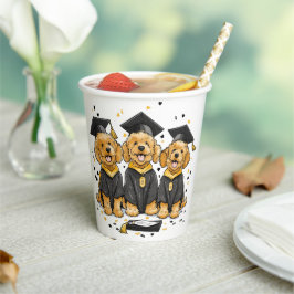Vasos De Papel Graduación Perros Goldendoodle