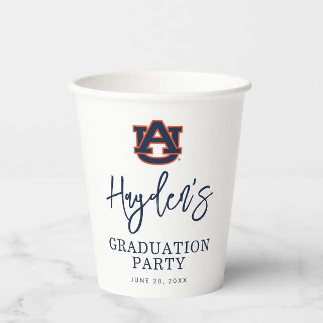 Vasos De Papel Graduación universitaria de Auburn | Auburn Tigers (Anverso)