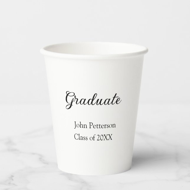 Vasos De Papel Graduado de 20XX graduación mínima simple (Anverso)