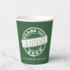 Vasos De Papel Graduado verde moderno y simple personalizado