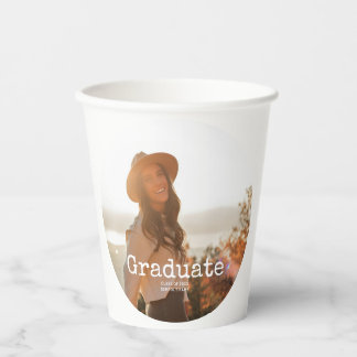 Vasos De Papel Graduation Photo Vintage Typography