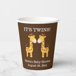 Vasos De Papel Grafas gemelas de Baby Shower Gemelos de papel
