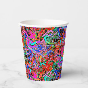 Vasos De Papel Graffiti de estilo callejero colorido