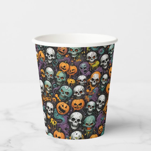 Vasos De Papel Graffiti Skulls (Anverso)