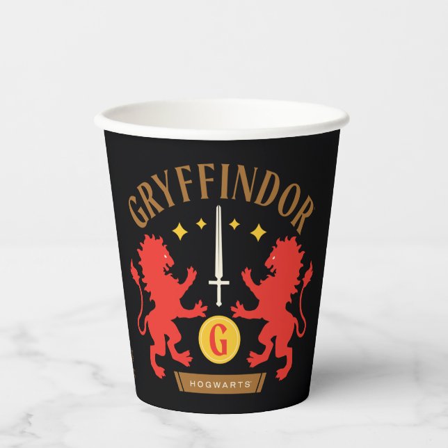 Vasos De Papel Gráfica de doble león de la casa GRYFFINDOR™ (Anverso)
