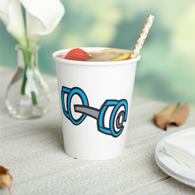 Vasos De Papel Gráfica de Gimnasio gris y azul Dumbbell para Guay (Subido por el creador)