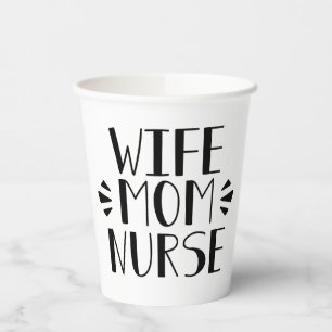 Vasos De Papel Gráfico de enfermera mamá esposa 2