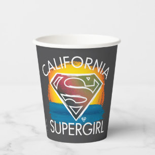 Vasos De Papel Gráfico de Sunset de Supergirl de California