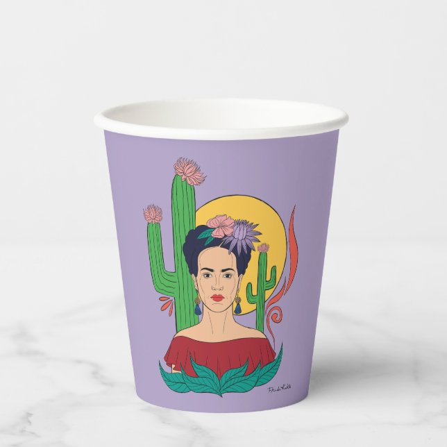 Vasos De Papel Gráfico del desierto de Frida Kahlo (Anverso)